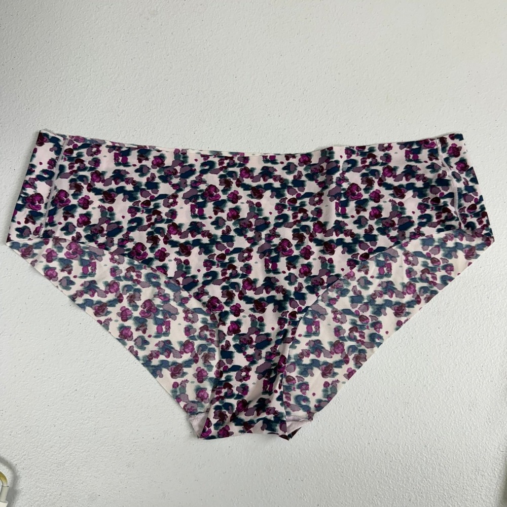 Maidenform women's leopard print pink seamless stretch panties underwear XL